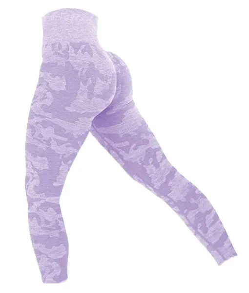 Seamless Camo Workout Leggings High Waisted
