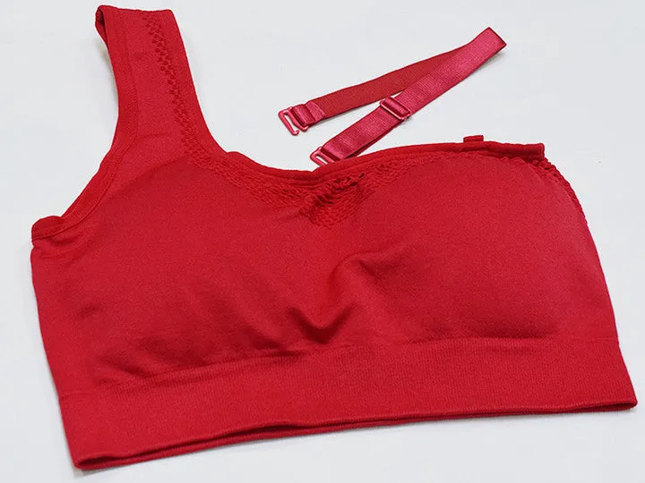 Seamless Mesh One Shoulder Crop Tops And High Waisted Leggings Gym Sets