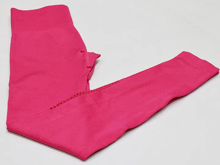 Seamless Mesh One Shoulder Crop Tops And High Waisted Leggings Gym Sets