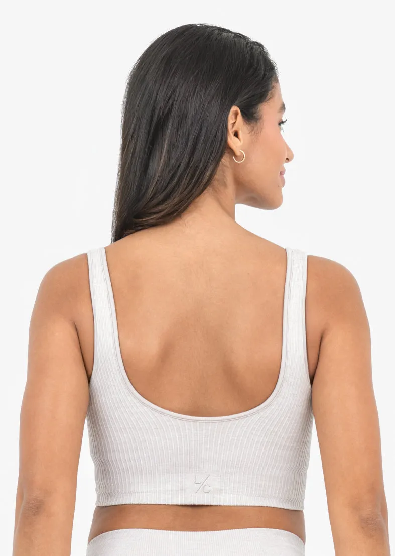 Seamless Rib Bra Oat Marl