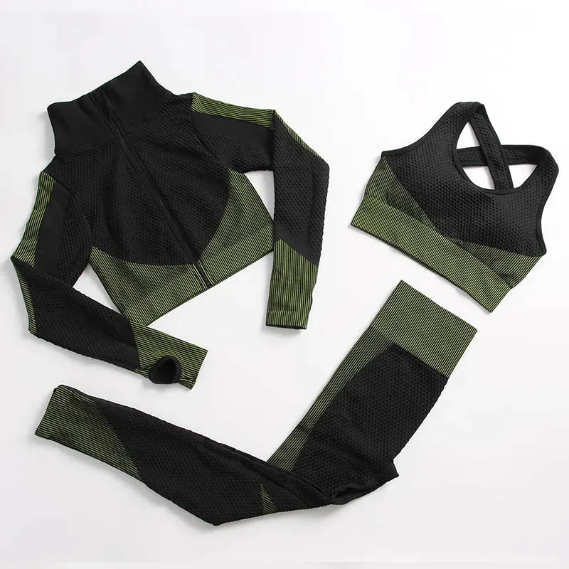 Seamless Yoga Gym Clothing Set for Women - Leggings and Sport Suit