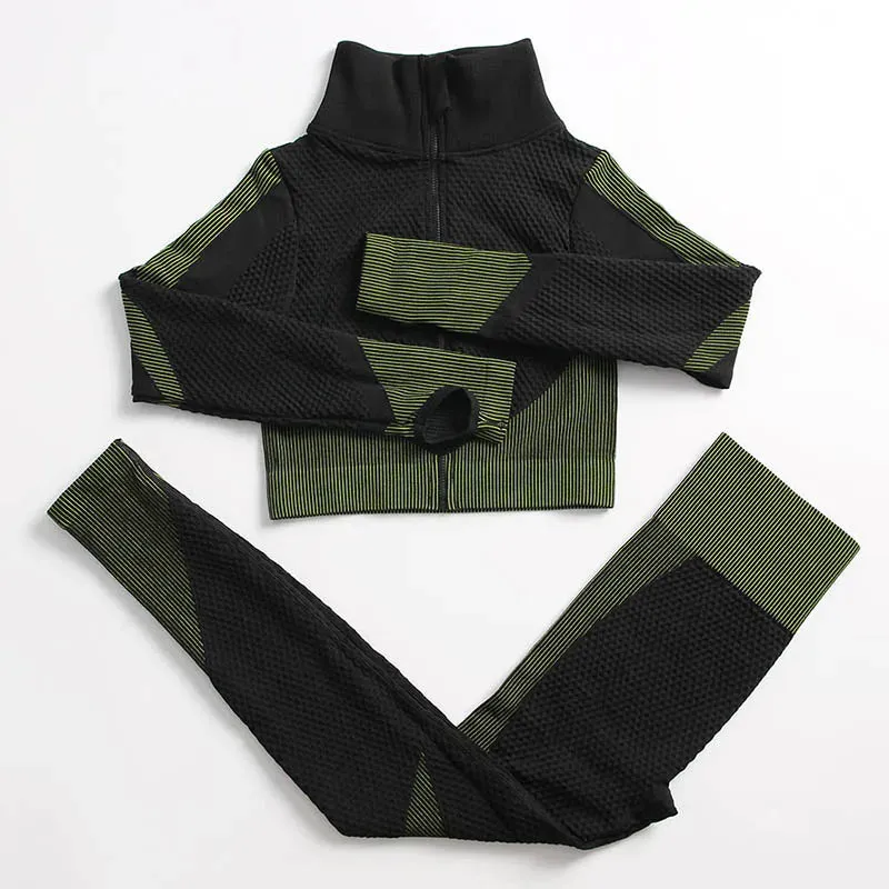 Seamless Yoga Gym Clothing Set for Women - Leggings and Sport Suit