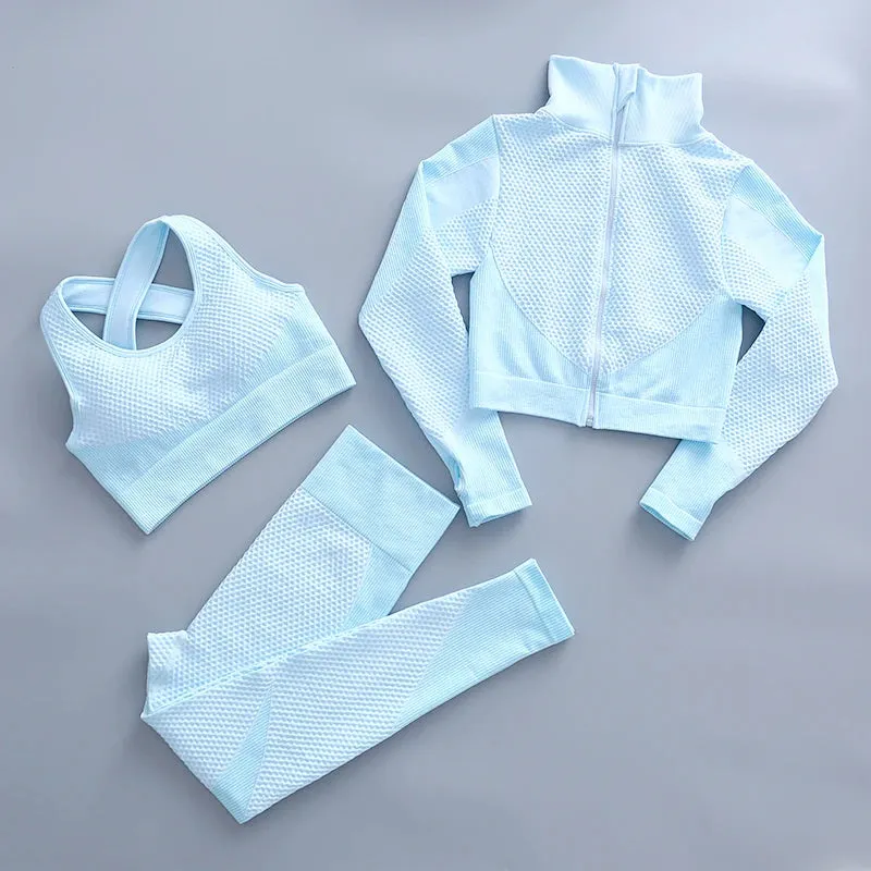 Seamless Yoga Gym Clothing Set for Women - Leggings and Sport Suit