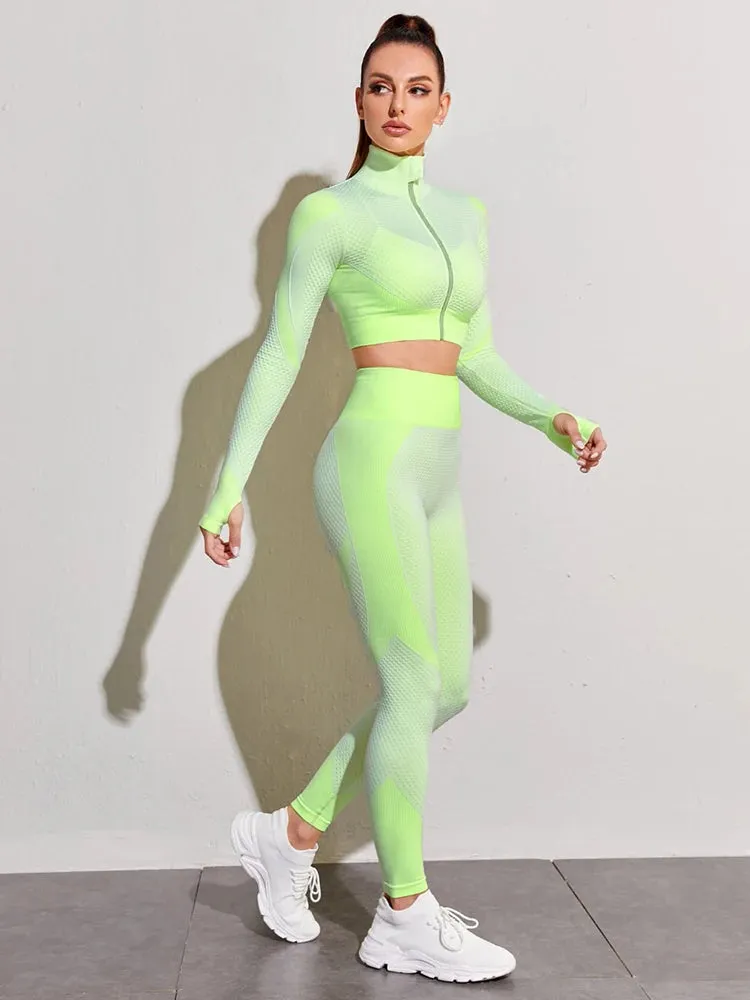 Seamless Yoga Gym Clothing Set for Women - Leggings and Sport Suit