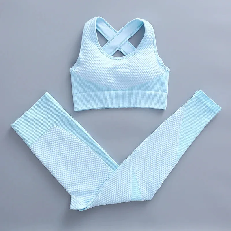 Seamless Yoga Gym Clothing Set for Women - Leggings and Sport Suit