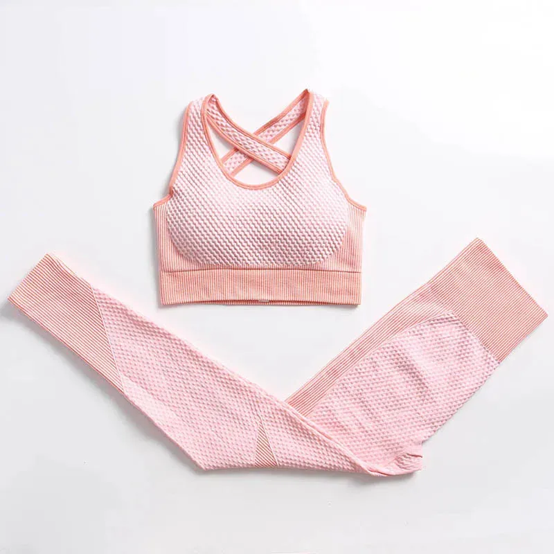 Seamless Yoga Gym Clothing Set for Women - Leggings and Sport Suit