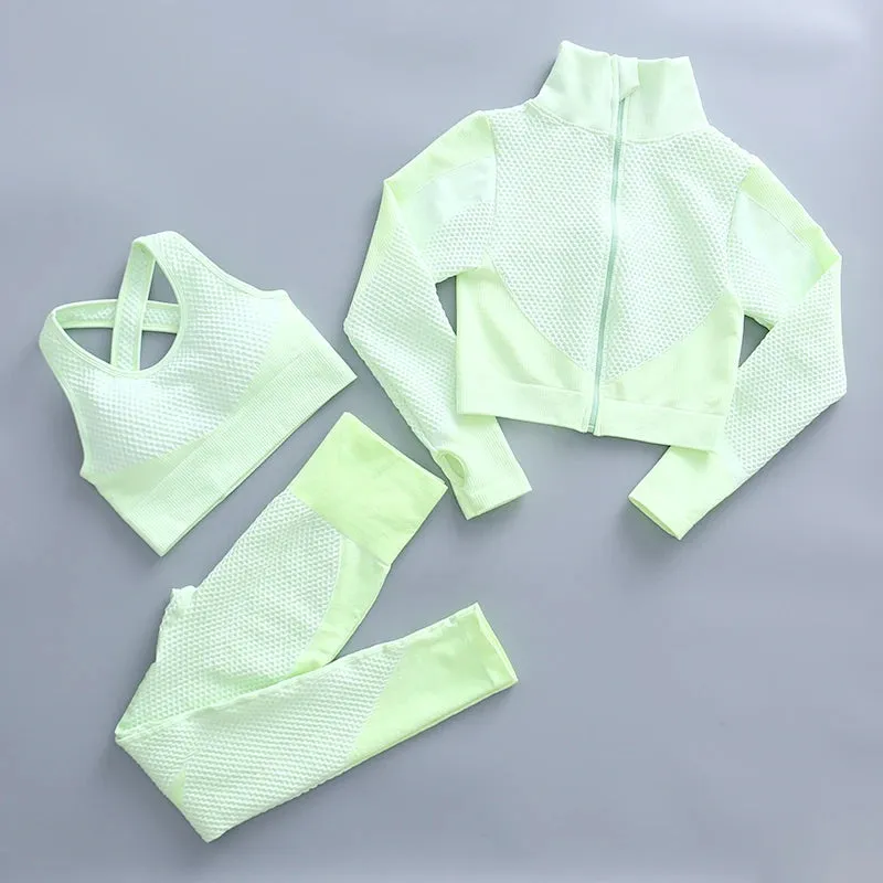 Seamless Yoga Gym Clothing Set for Women - Leggings and Sport Suit