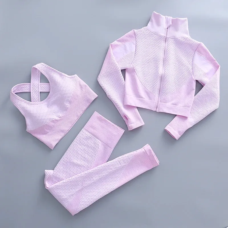 Seamless Yoga Gym Clothing Set for Women - Leggings and Sport Suit