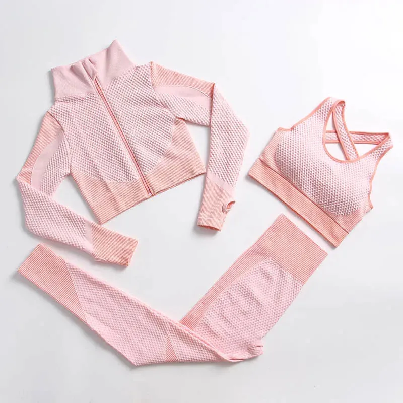 Seamless Yoga Gym Clothing Set for Women - Leggings and Sport Suit