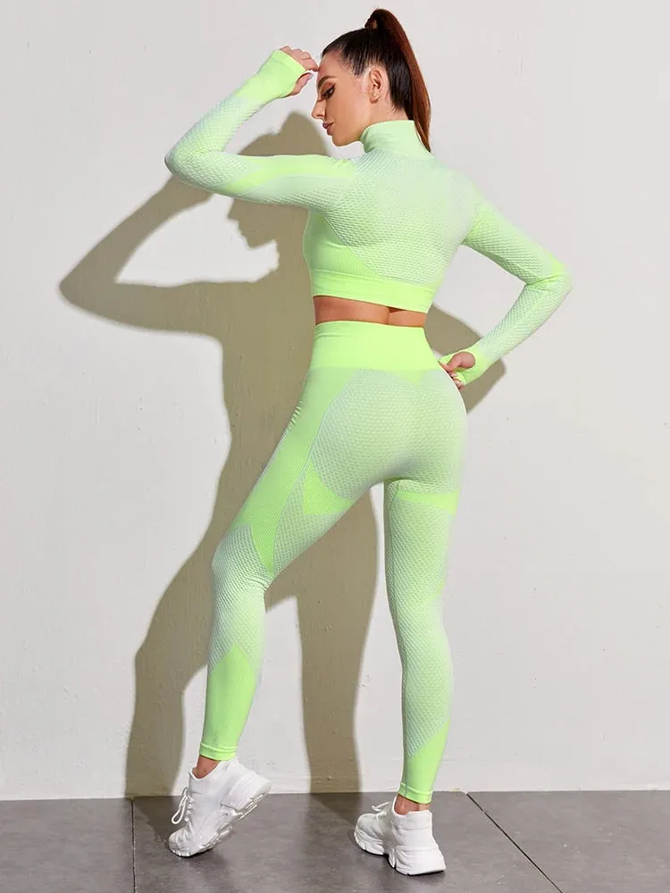 Seamless Yoga Gym Clothing Set for Women - Leggings and Sport Suit