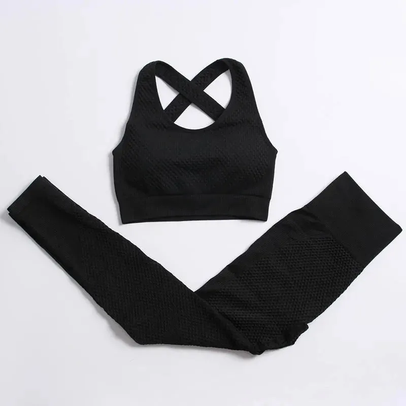Seamless Yoga Gym Clothing Set for Women - Leggings and Sport Suit