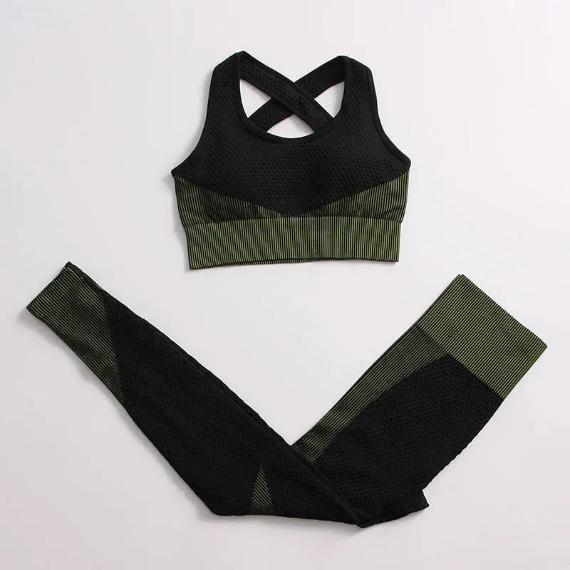 Seamless Yoga Gym Clothing Set for Women - Leggings and Sport Suit