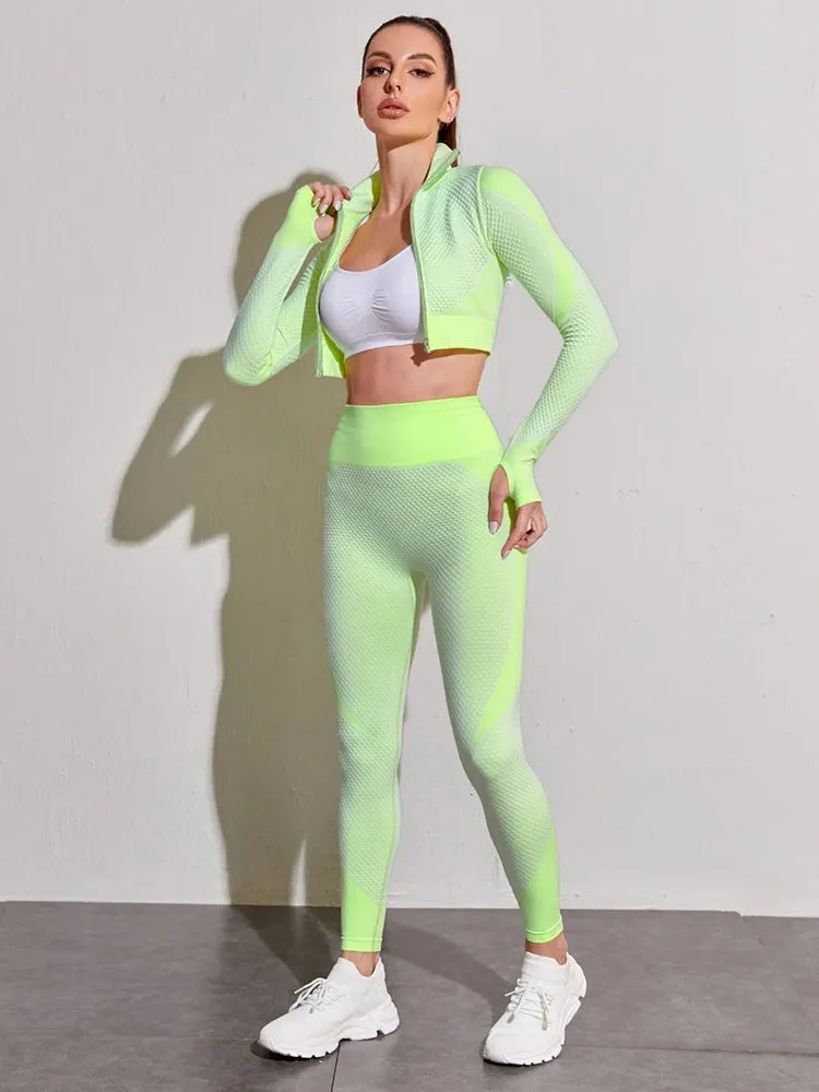 Seamless Yoga Gym Clothing Set for Women - Leggings and Sport Suit