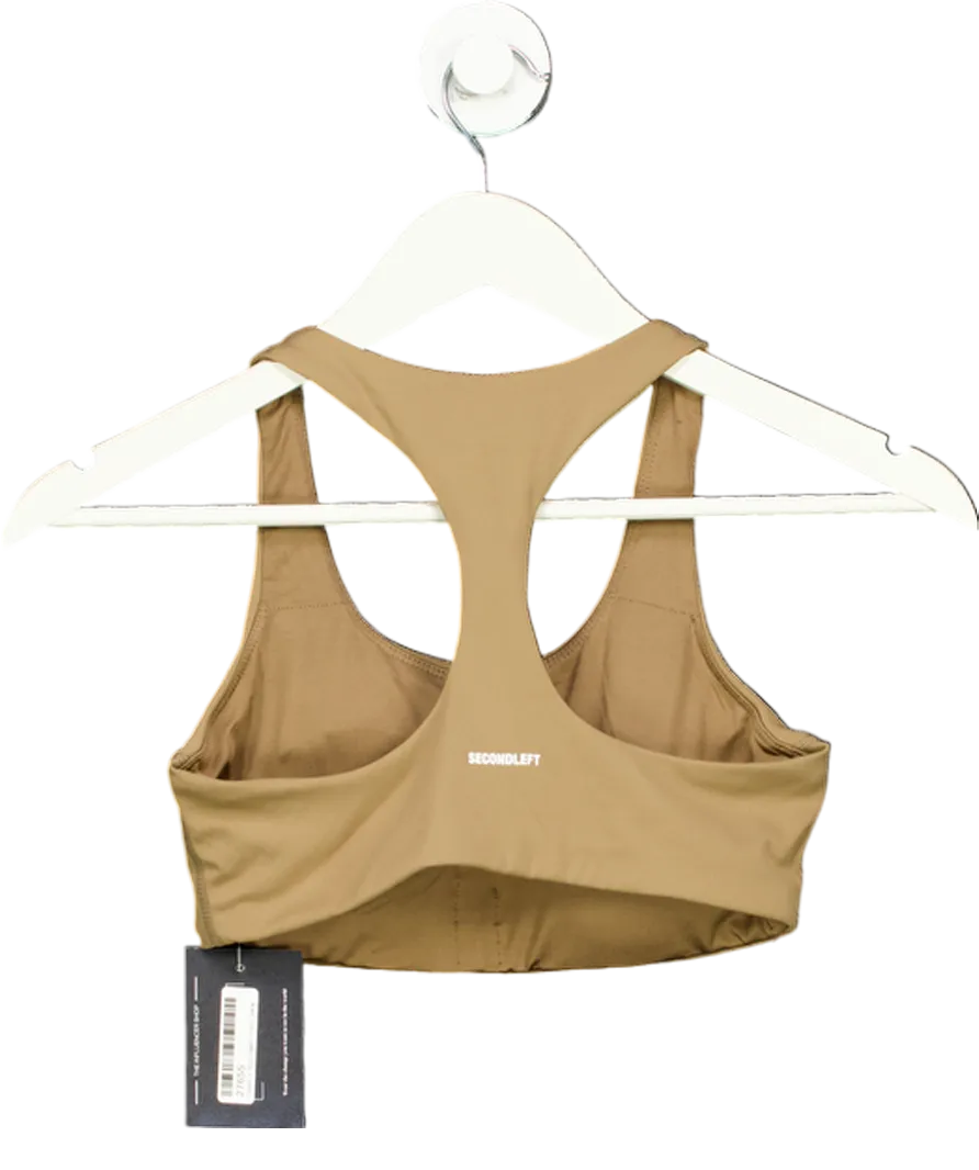 Second Lift Beige Logo Crop Top UK XS
