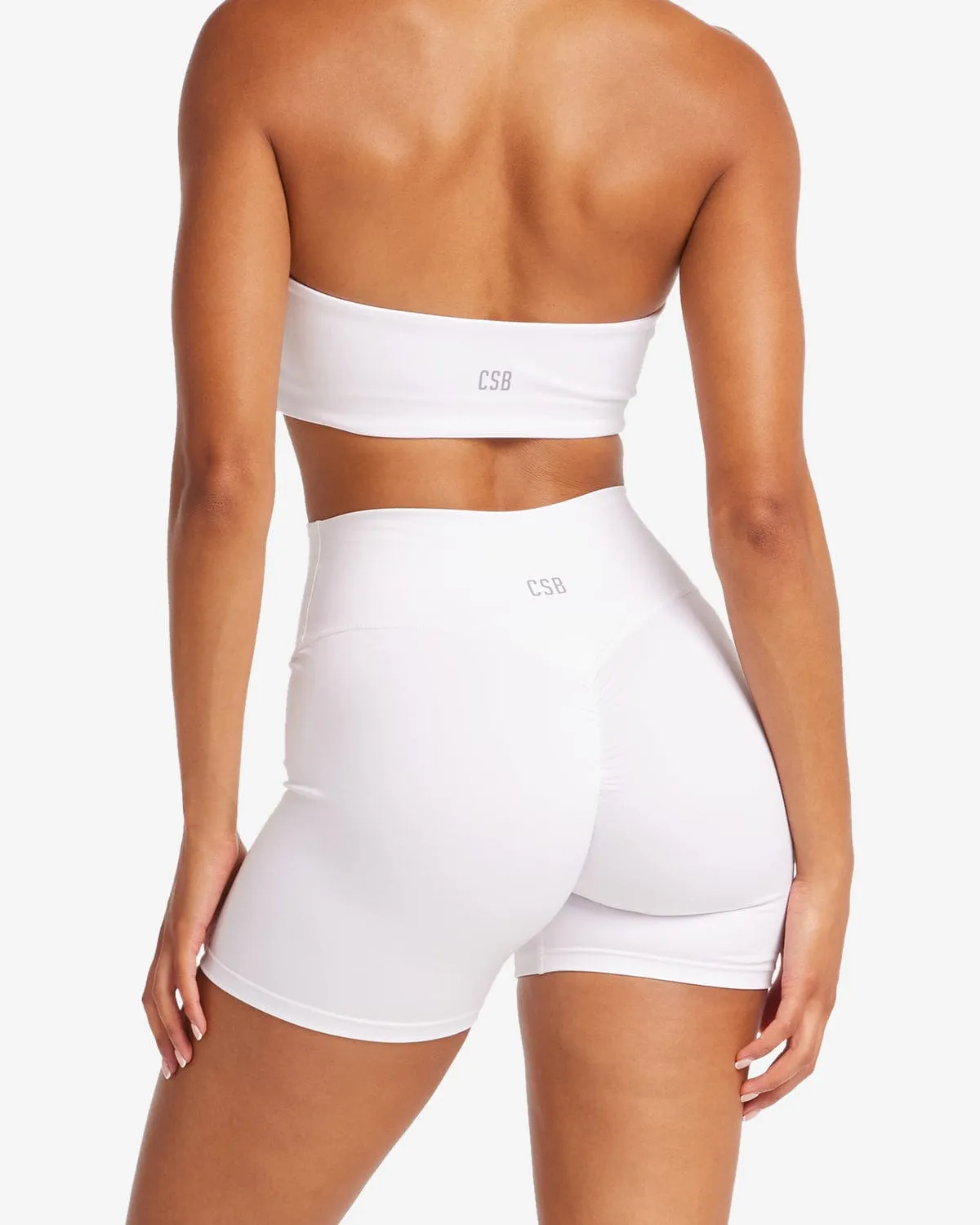 Serenity Scrunch Shorts 5" | White
