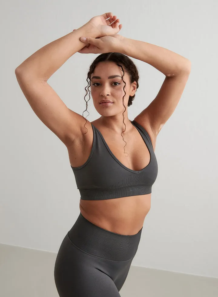 Shape Seamless Deep Cut Bra |  Shadow Grey
