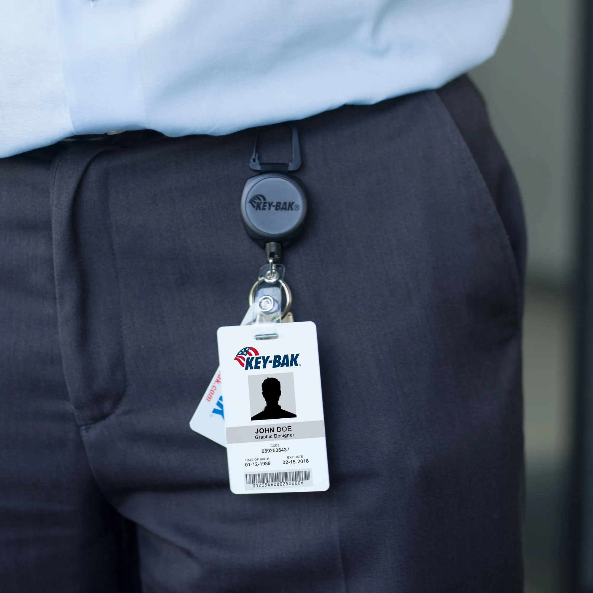 SIDEKICK Twist-Free Carabiner Retractable Keychain and Badge Reel That Holds Up to 5 Keys and ID Badge