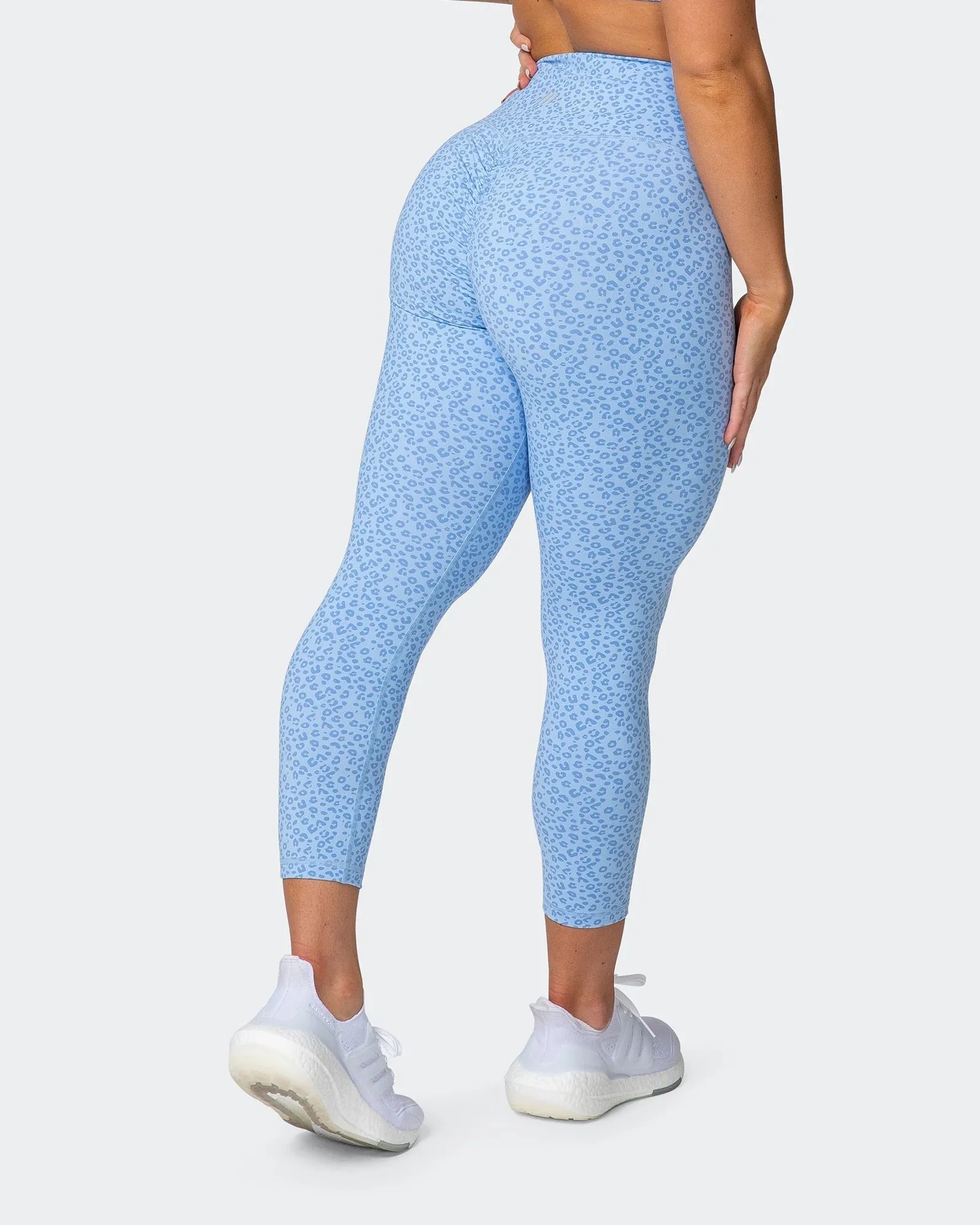 SIGNATURE SCRUNCH 7/8 LEGGINGS Periwinkle Mini Cheetah Print