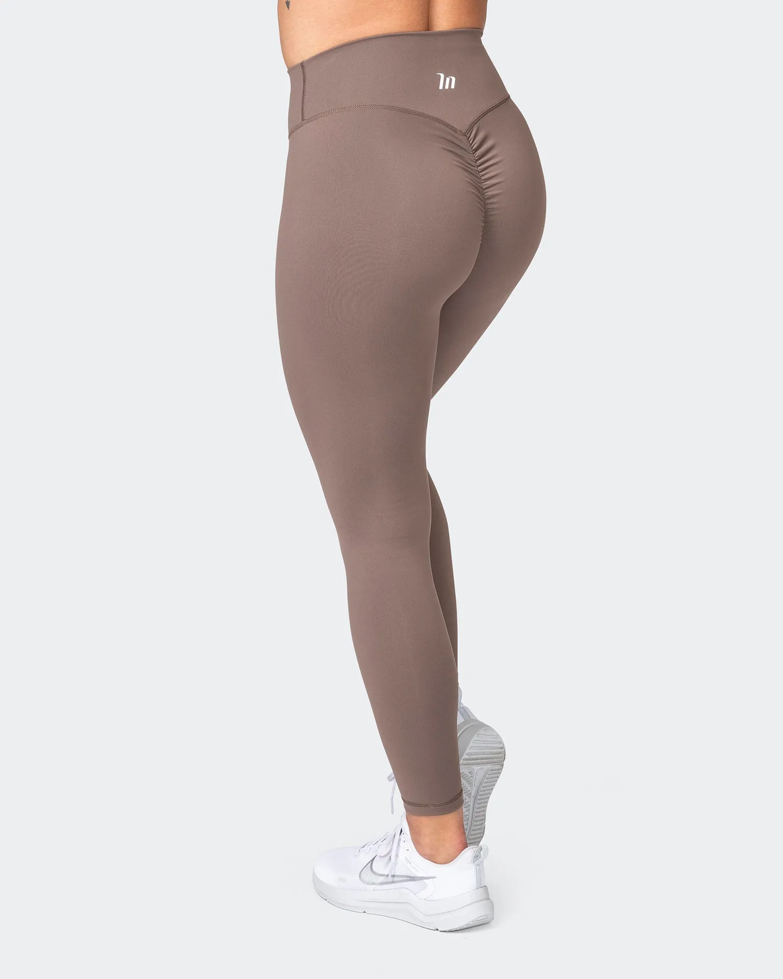 Signature Scrunch Ankle Length Leggings - Taupe