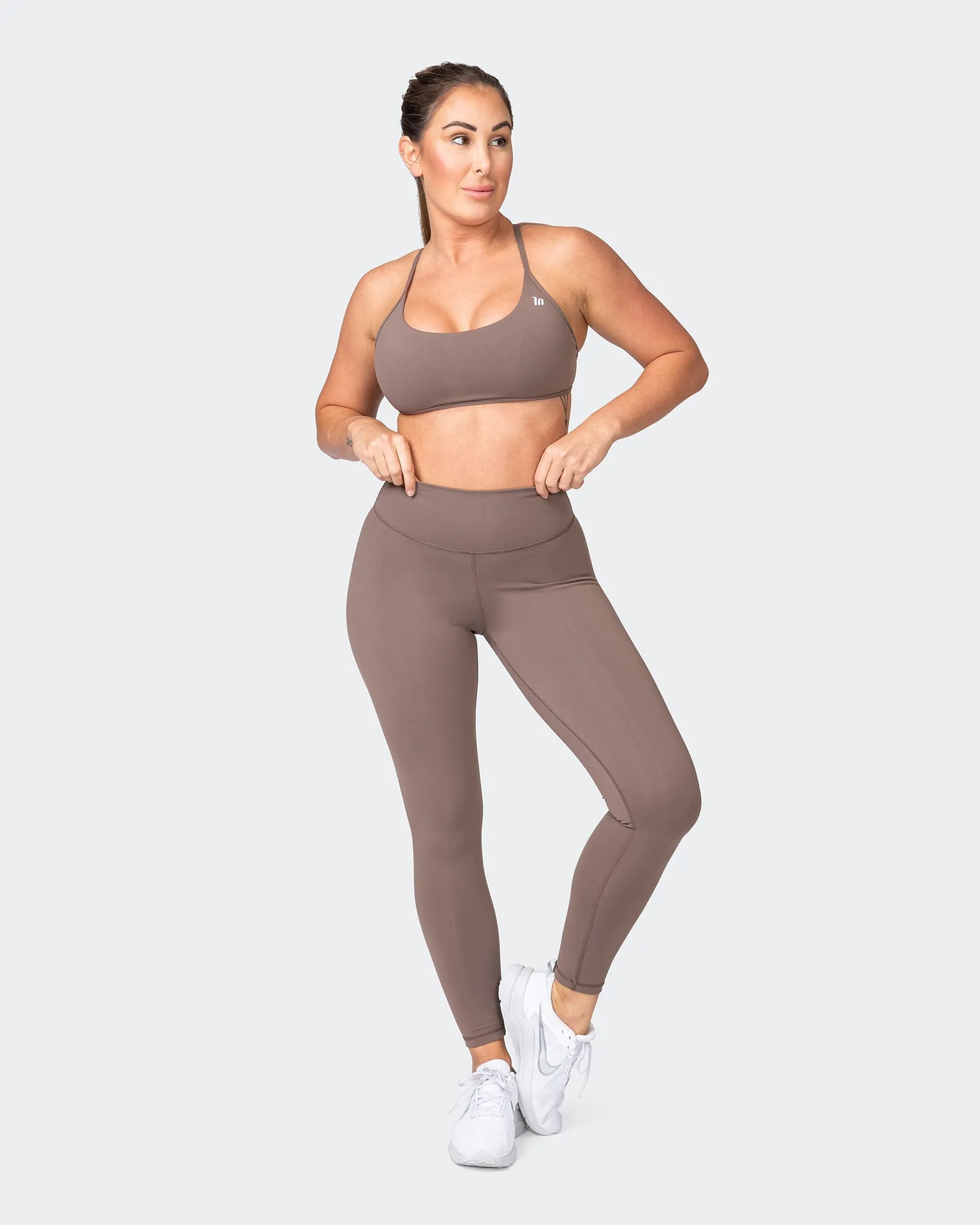 Signature Scrunch Ankle Length Leggings - Taupe