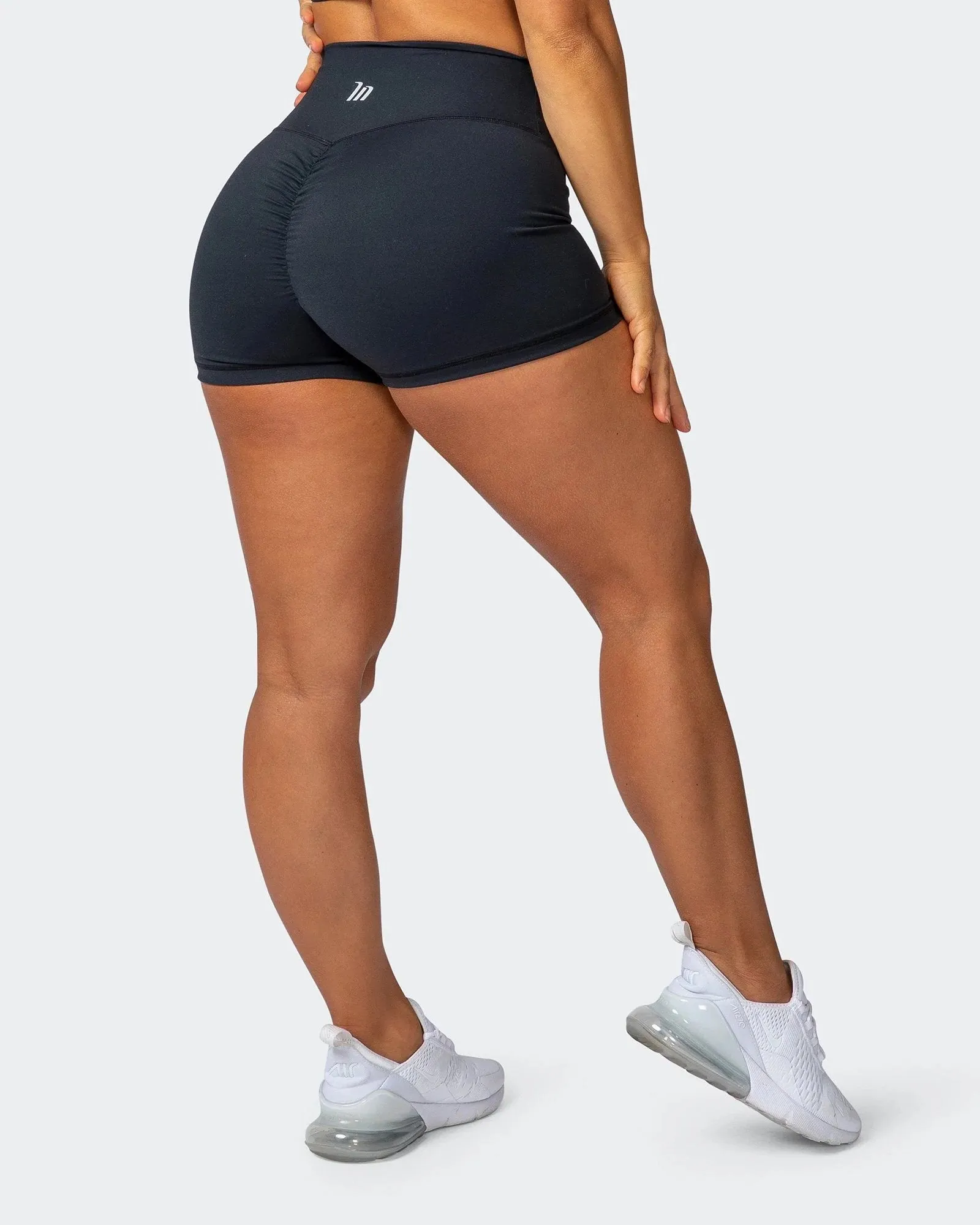 Signature Scrunch Booty Shorts-Black