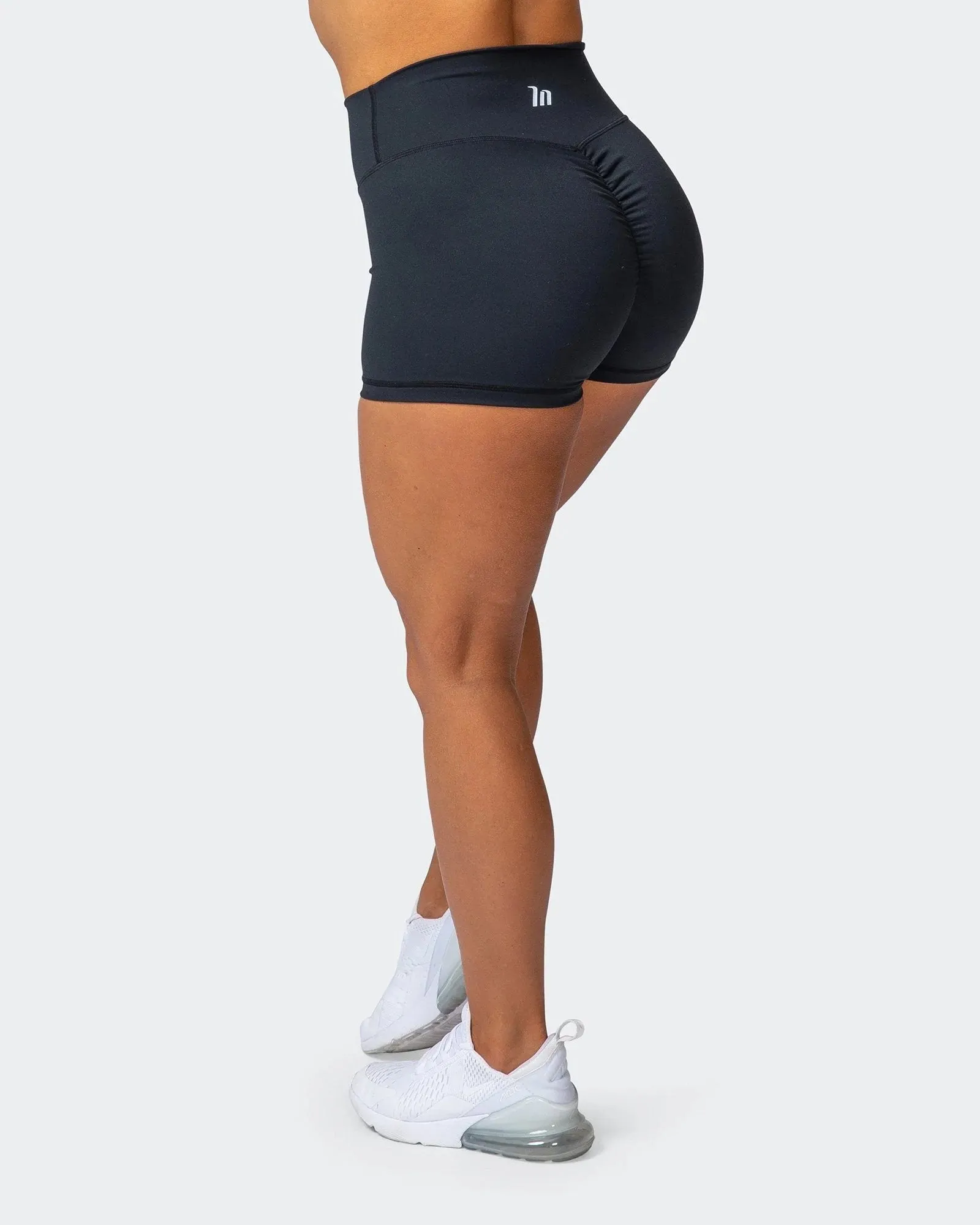 Signature Scrunch Booty Shorts-Black