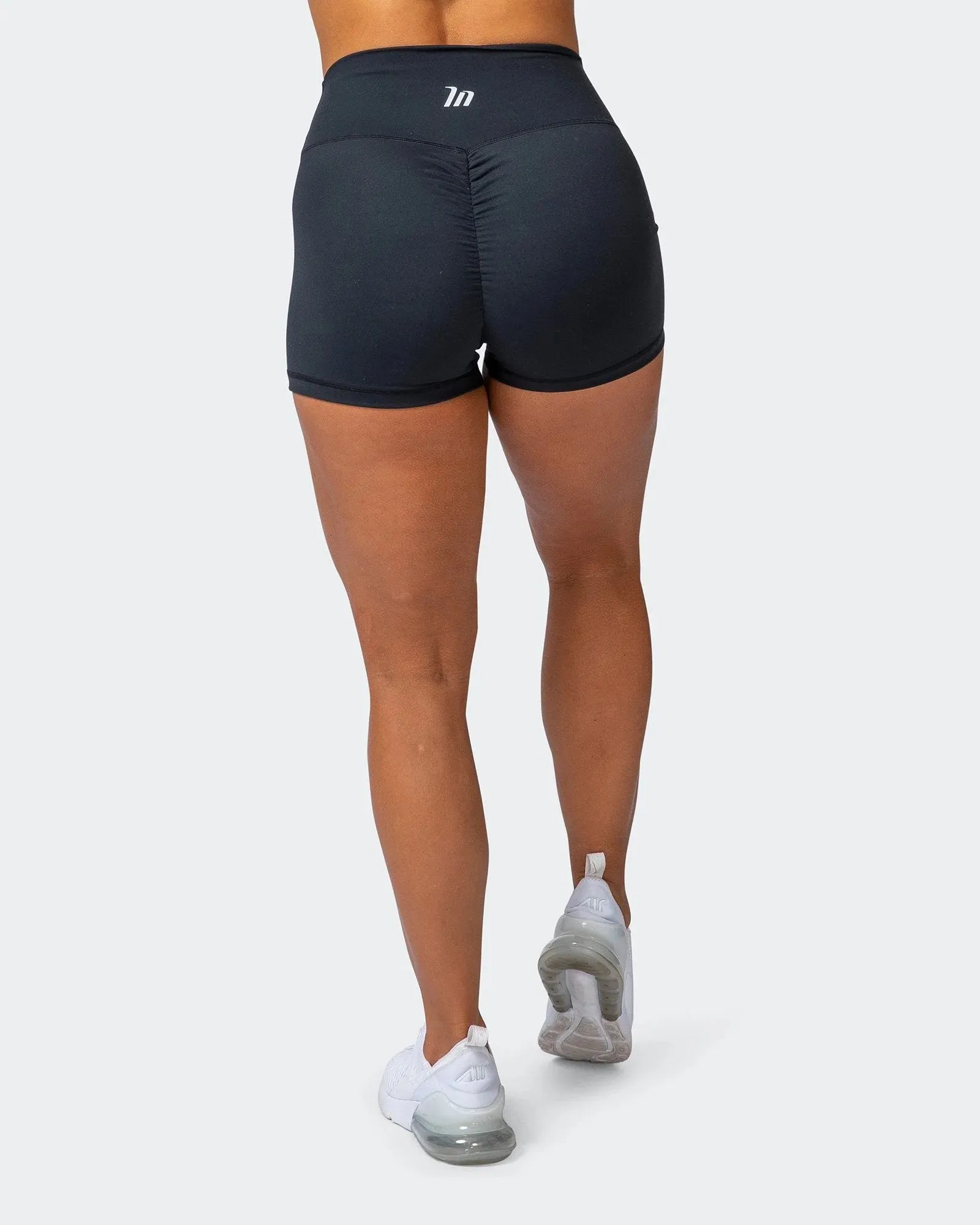 Signature Scrunch Booty Shorts-Black
