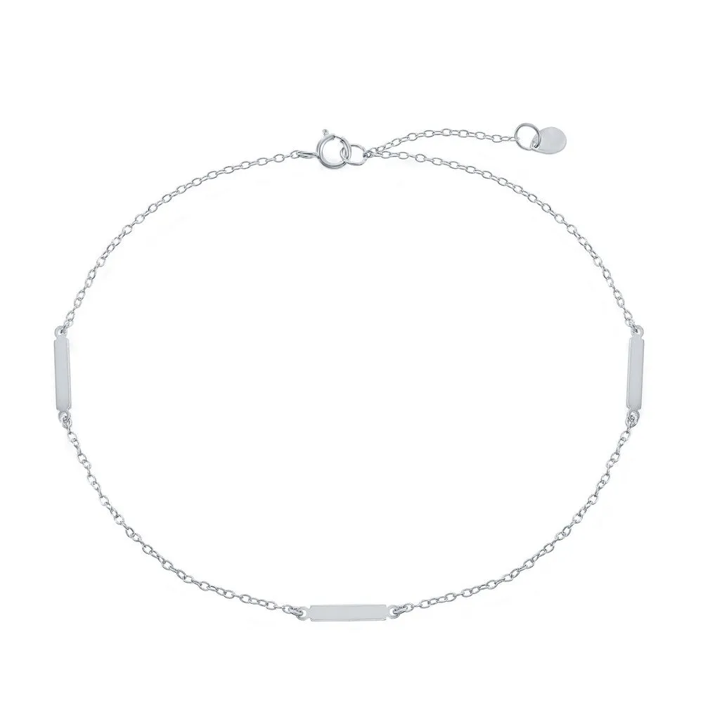 Silver Bar Anklet