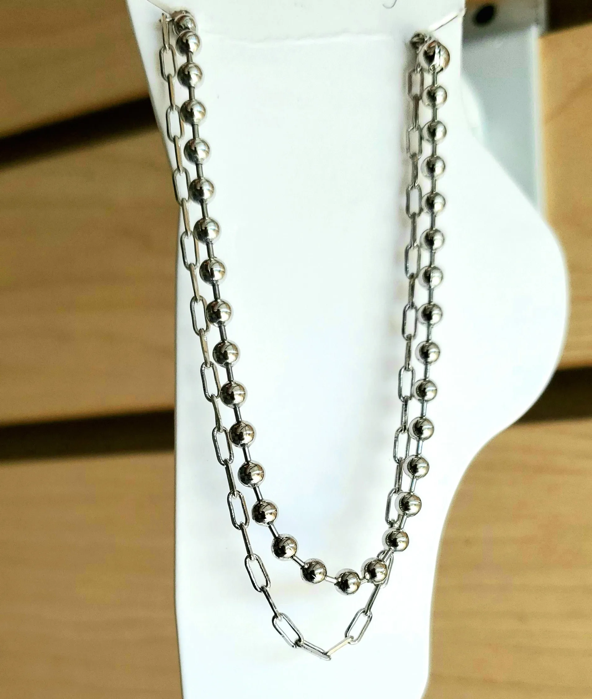 Silvertone Balled Anklet