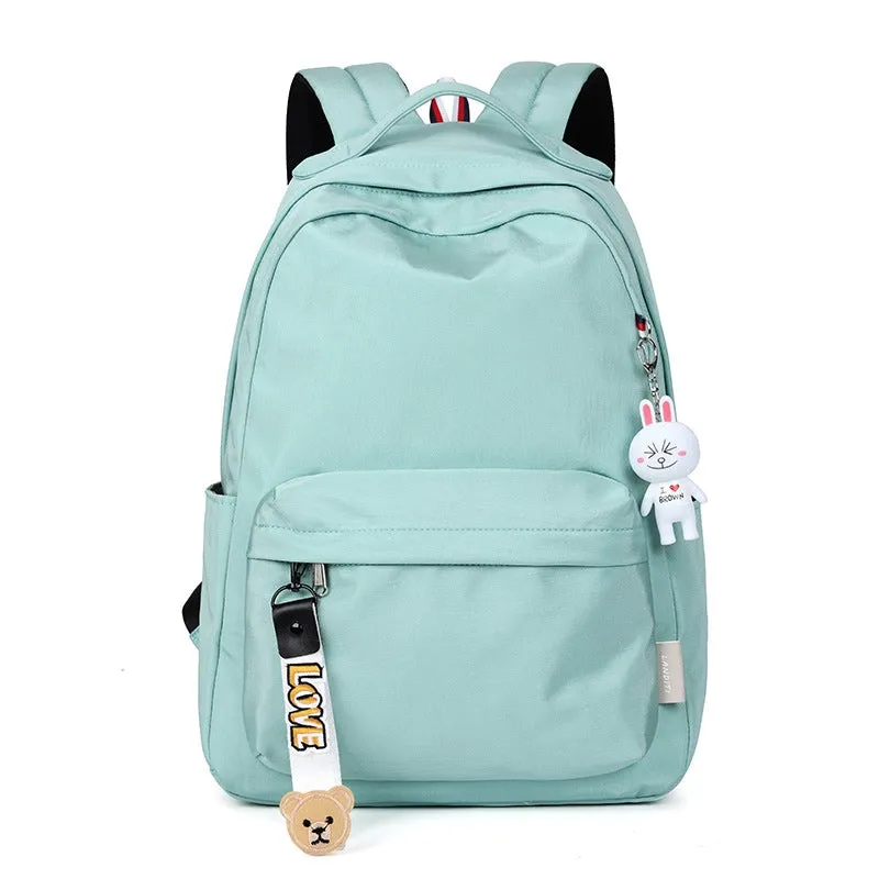 Simple Black Backpack Girls Kids Daypack Students Basic Bookbags