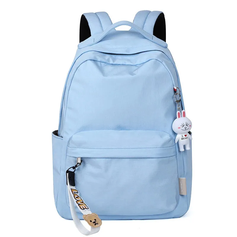 Simple Black Backpack Girls Kids Daypack Students Basic Bookbags