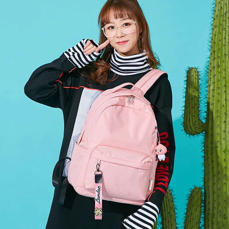 Simple Black Backpack Girls Kids Daypack Students Basic Bookbags