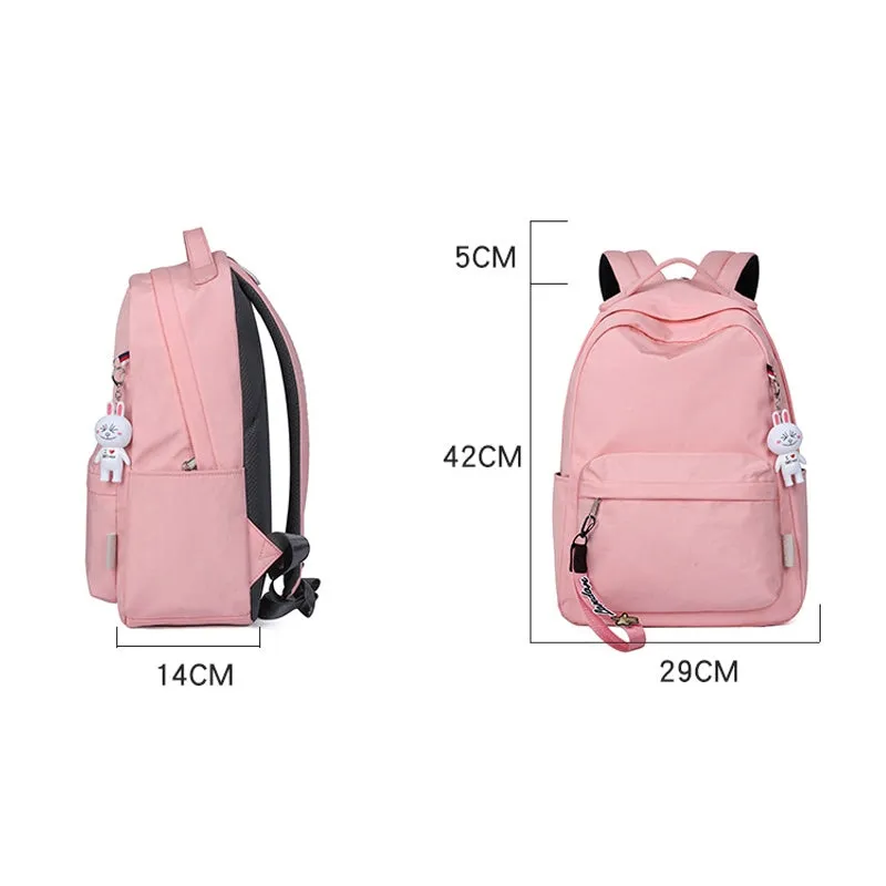 Simple Black Backpack Girls Kids Daypack Students Basic Bookbags