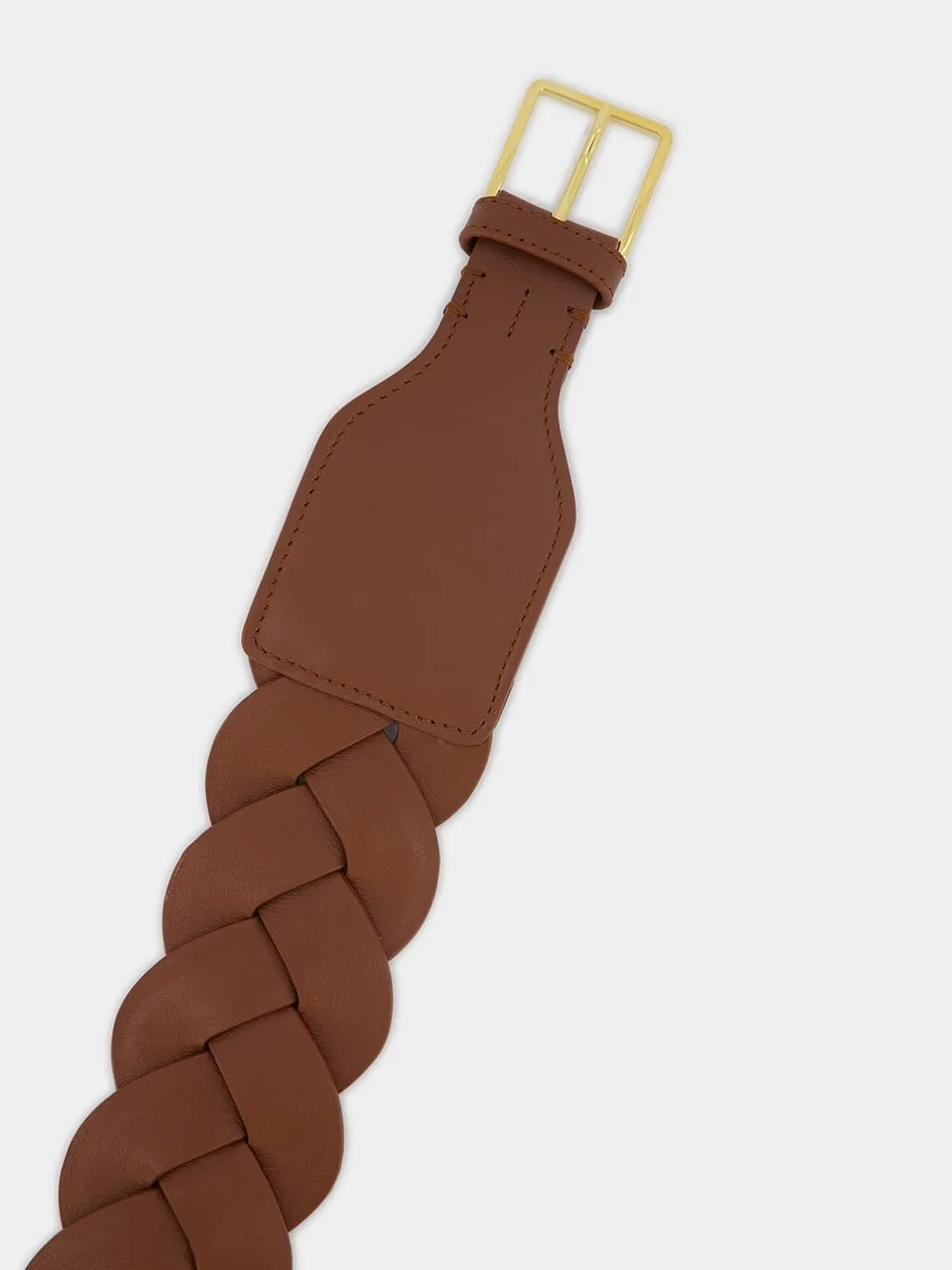 Skinny Braid belt Brown