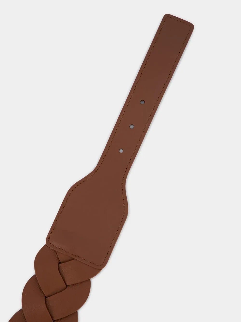 Skinny Braid belt Brown