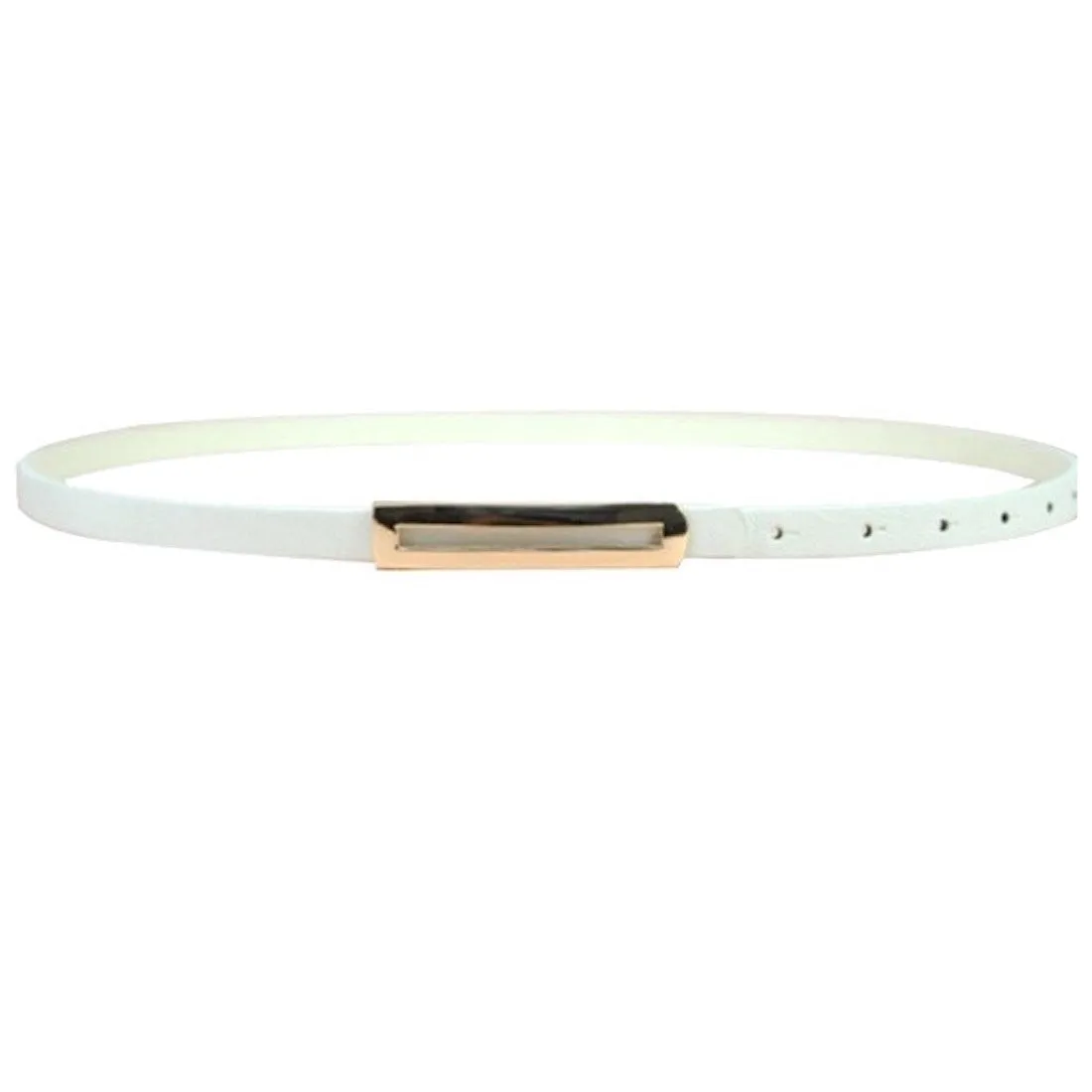 Skinny Rectangle Metal Buckle Belt