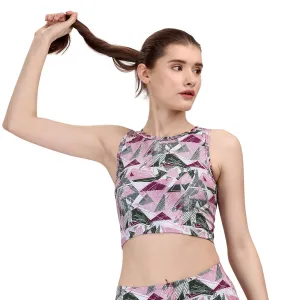 Sleeveless Activewear Printed Sports Crop Top
