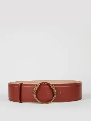 Snake Buckle Brown Leather Belt