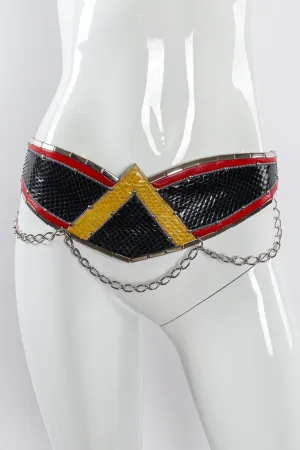 Snakeskin Wing Draped Chain Waist Belt