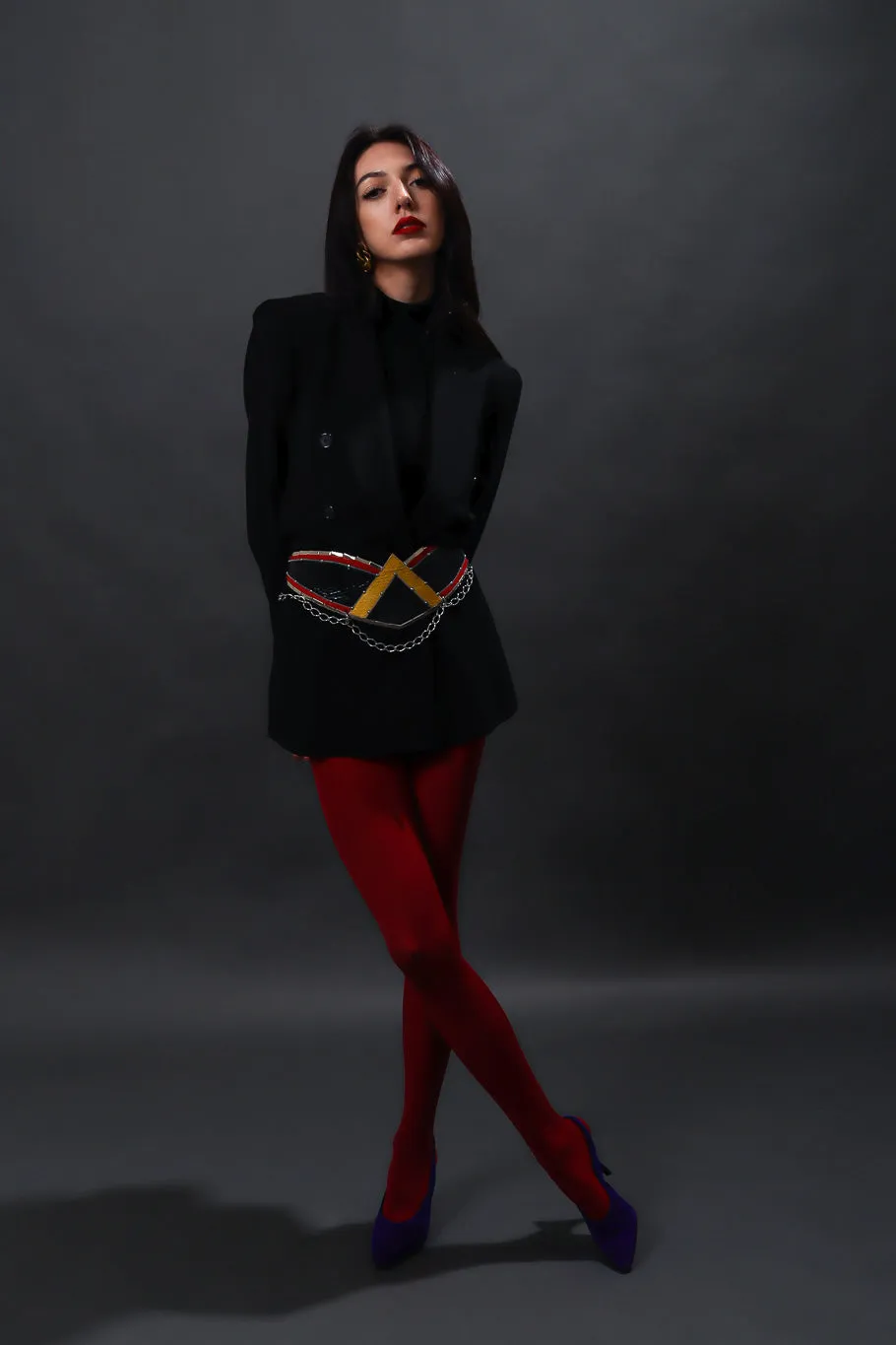 Snakeskin Wing Draped Chain Waist Belt