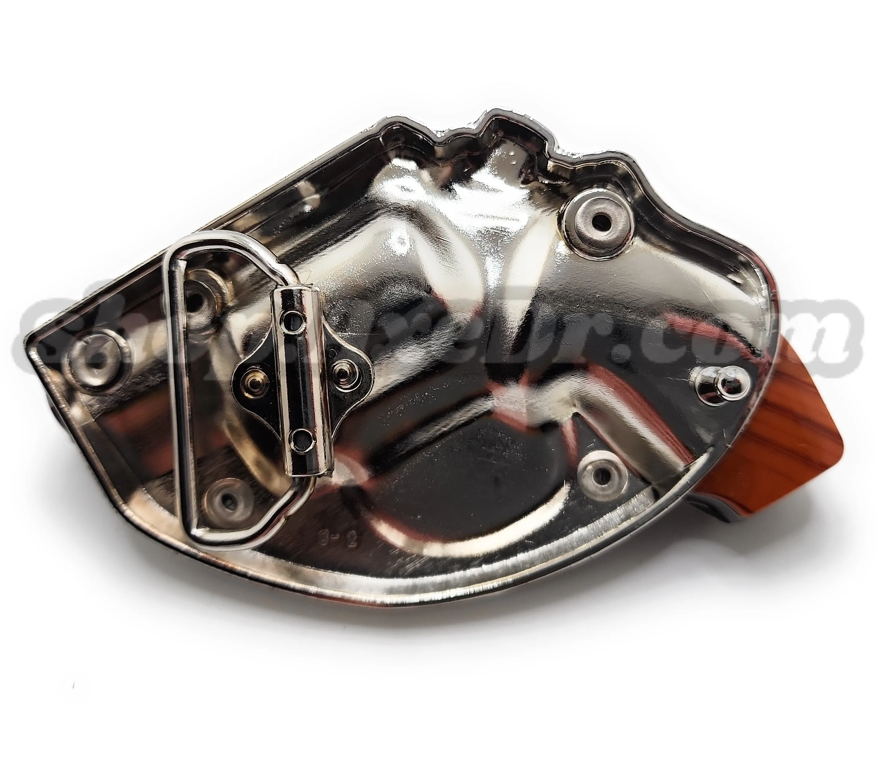 Snub Nose Revolver Pistol Jet Lighter and Flashlight Belt Buckle