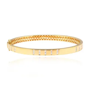 Spaced Baguette Diamond Bangle