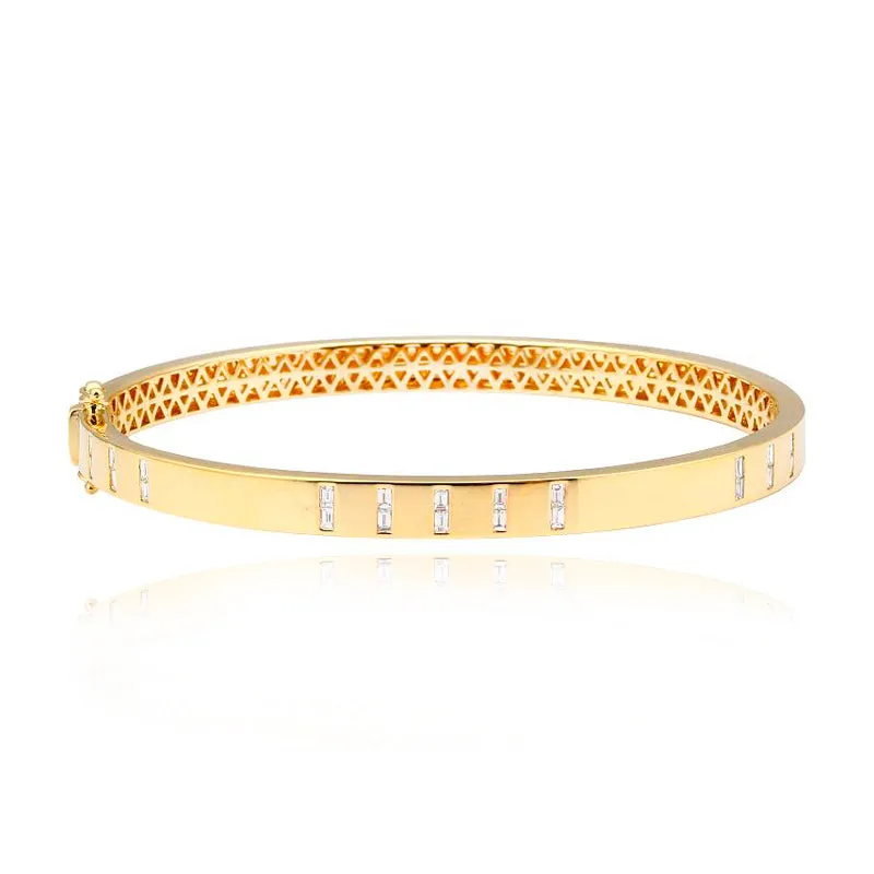 Spaced Baguette Diamond Bangle