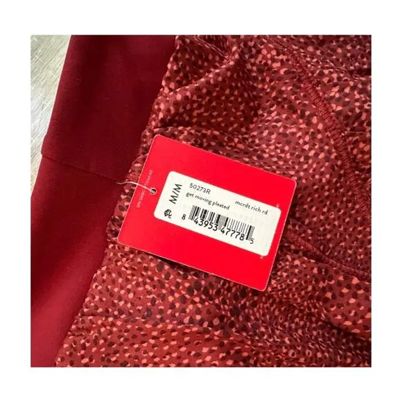 SPANX Womens Get Moving Pleated Tennis Pickleball Skort $88 NEW Size Medium Red