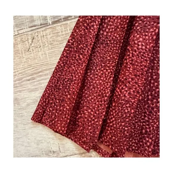 SPANX Womens Get Moving Pleated Tennis Pickleball Skort $88 NEW Size Medium Red