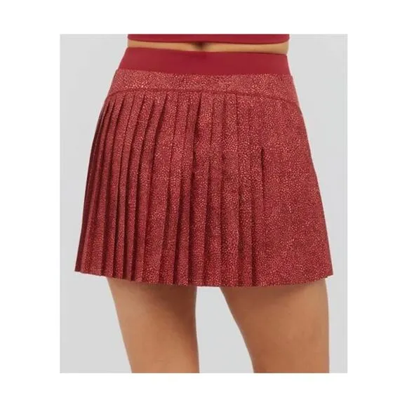 SPANX Womens Get Moving Pleated Tennis Pickleball Skort $88 NEW Size Medium Red