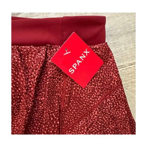 SPANX Womens Get Moving Pleated Tennis Pickleball Skort $88 NEW Size Medium Red