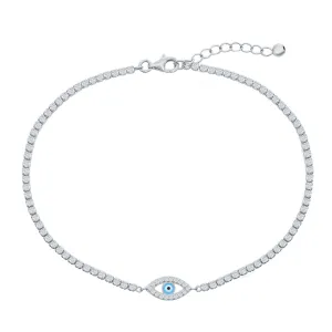Sparkle Evil Eye Station Anklet