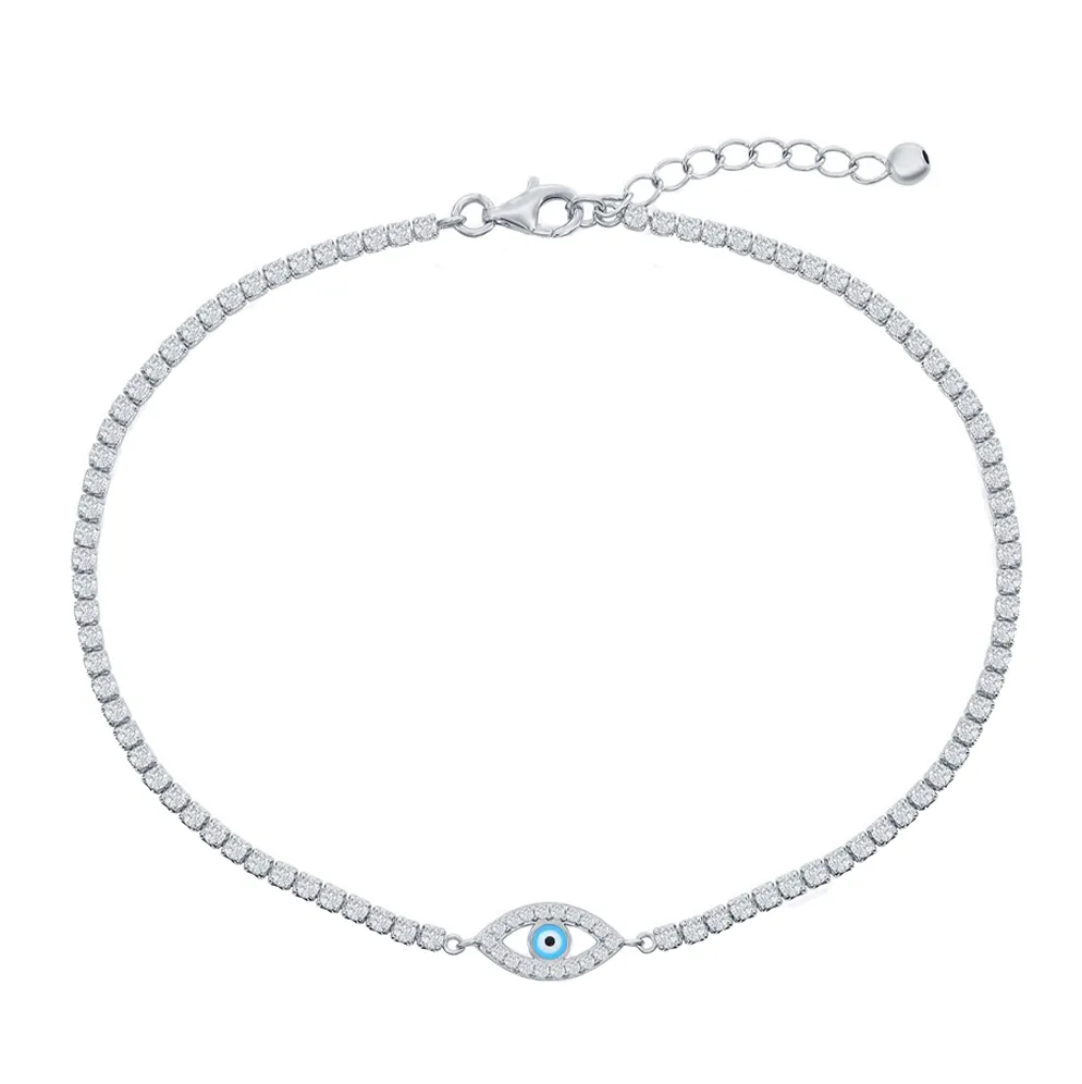 Sparkle Evil Eye Station Anklet