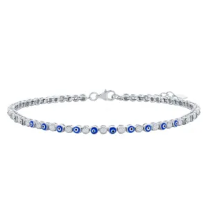Sparkle Evil Eye Tennis Anklet